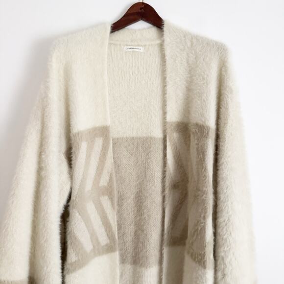 ANTHROPOLOGIE Merzouga Kimono Open Front Duster Cardigan Sweater Cream Neutral - Picture 5 of 9